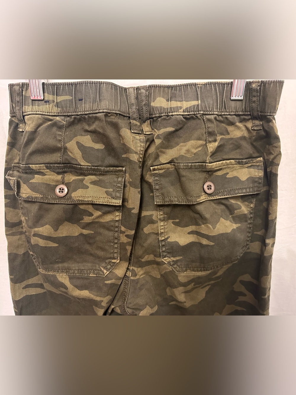 American Eagle Camo Utility Pants Stretch Waist XS Olive Green Cargo Military - Picture 7 of 7